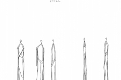 Dresses, pencil on paper, 11 x 8 1/2 inches