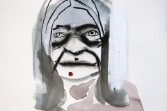 Zit, 2013, charcoal, watercolor and gesso