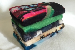 "Security Blankets" by David Howe and Anita Cruz-Eberhard, dye sublimation printed polyester superfleece